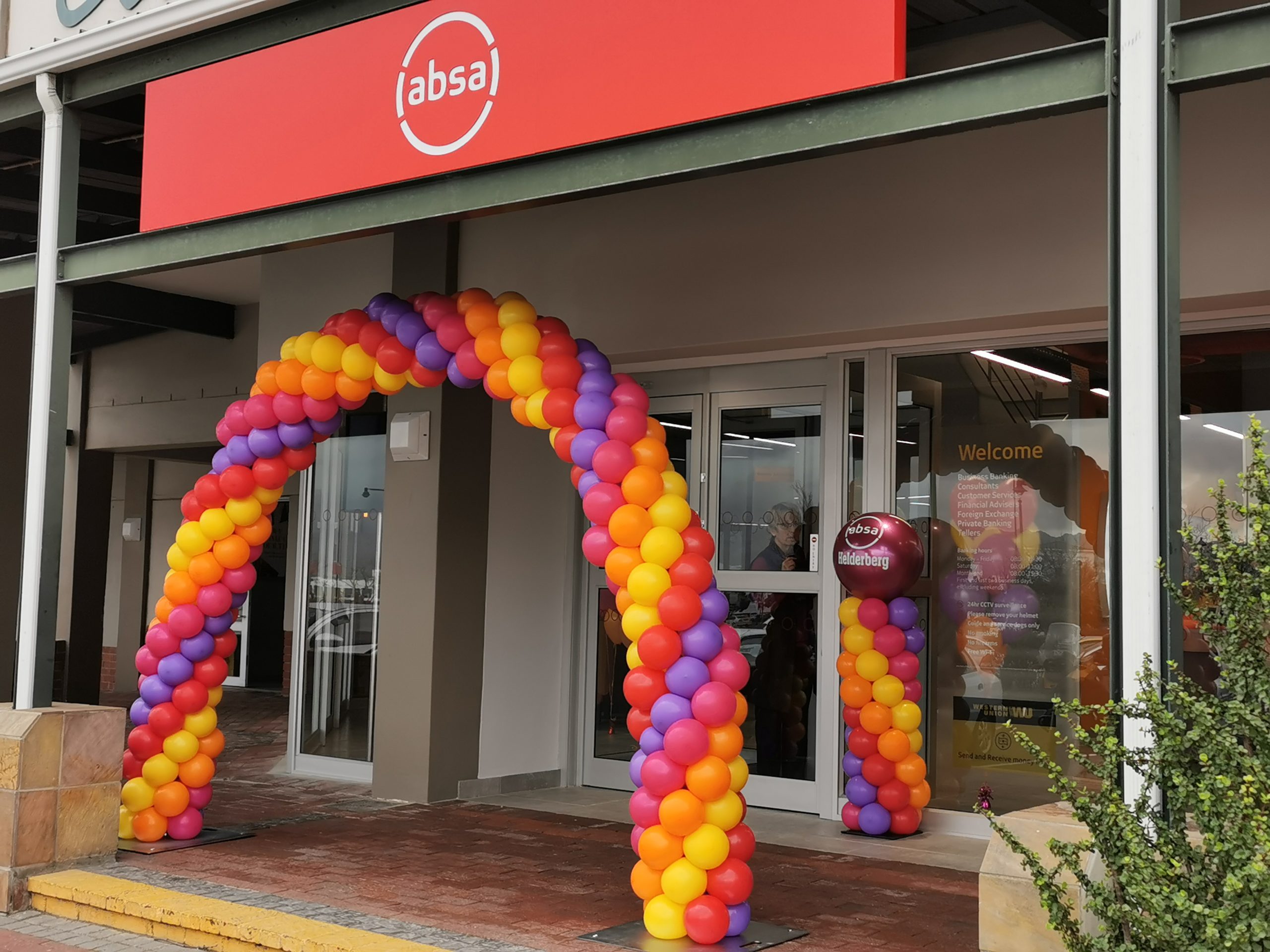 An amazing balloon arch we have done for ABSA Bank