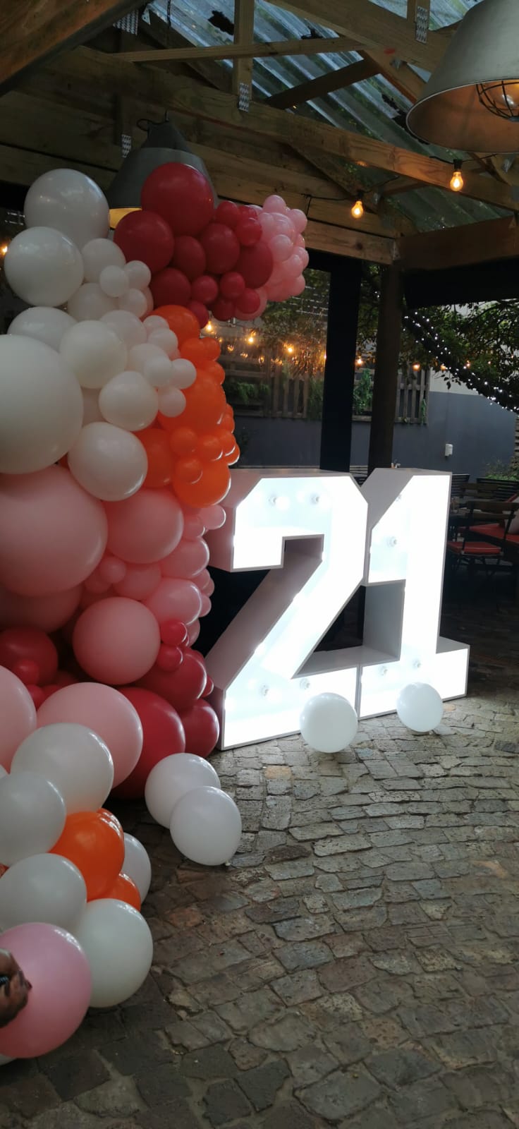 Balloon garland with our 21 Marquee Numbers